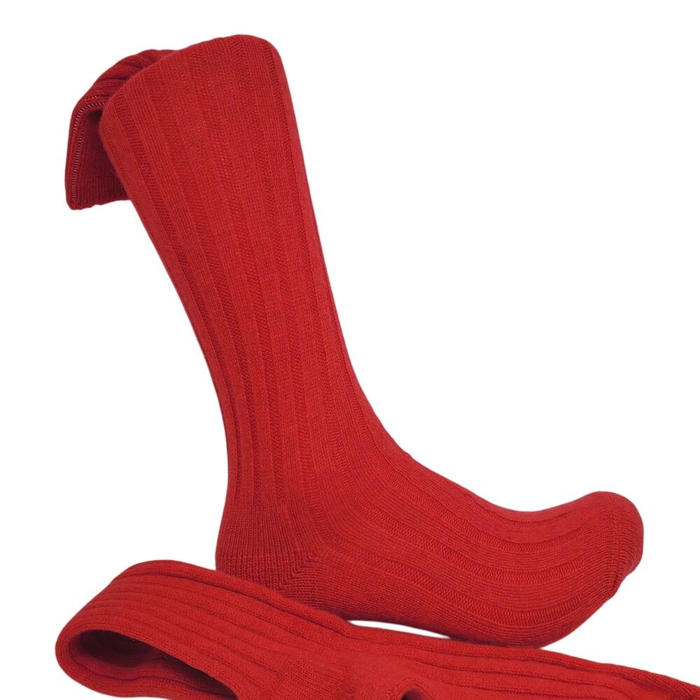 Soft Ribbed 82% Cashmere Knee High Socks 9-11 Warm Cozy Garnet Hill Atomic Red